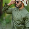 green kurta by baraqah