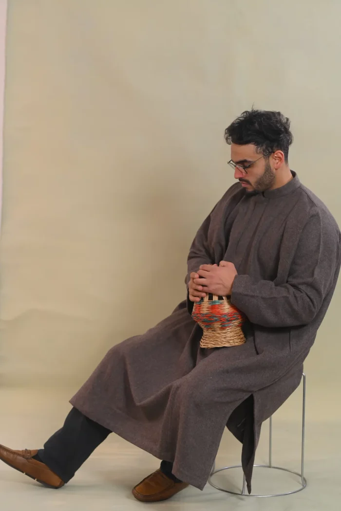 grey kashmiri pheran