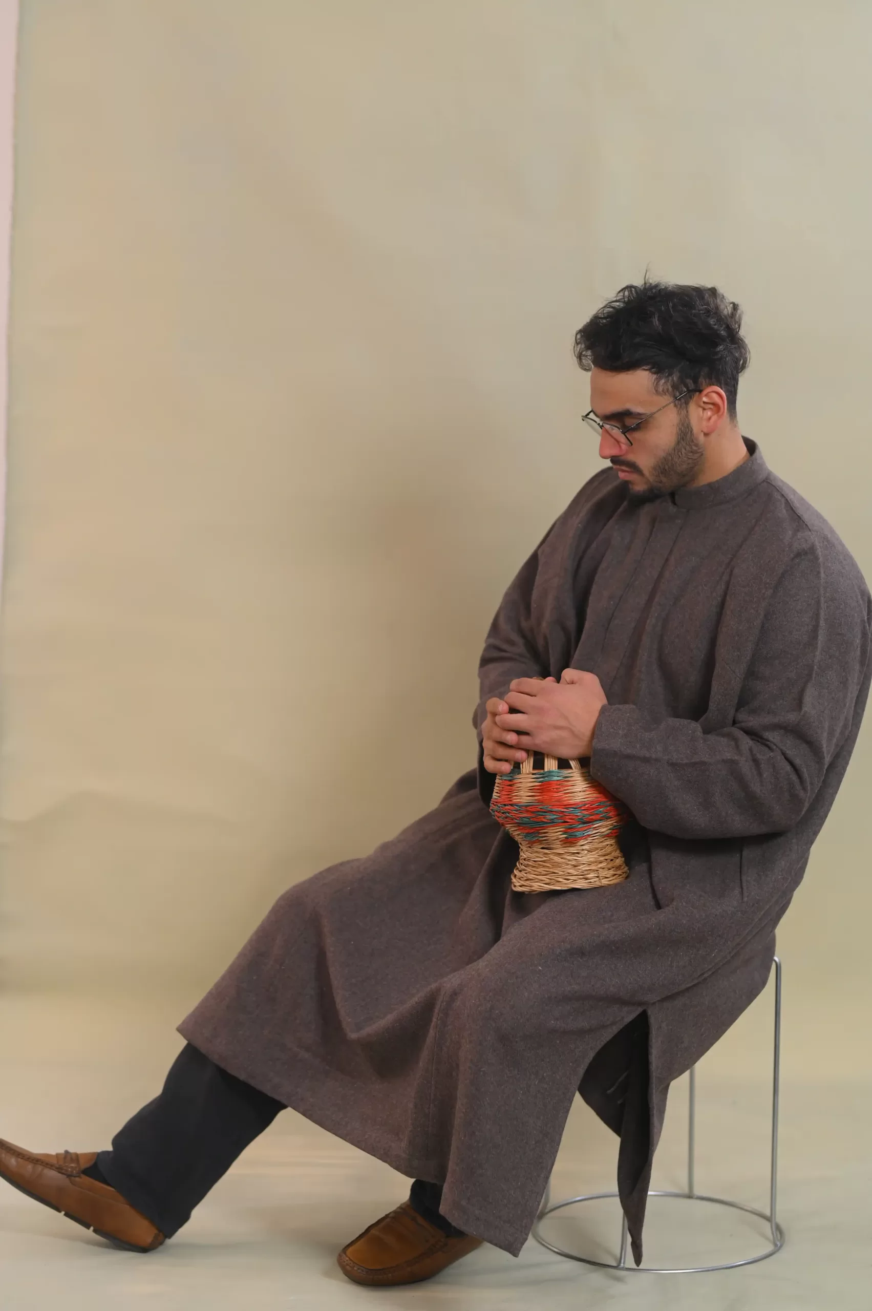 grey kashmiri pheran