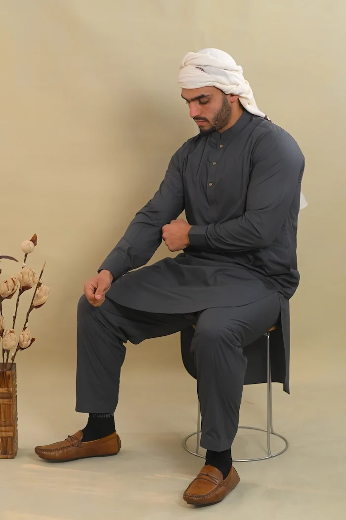 dark grey kurta for boys