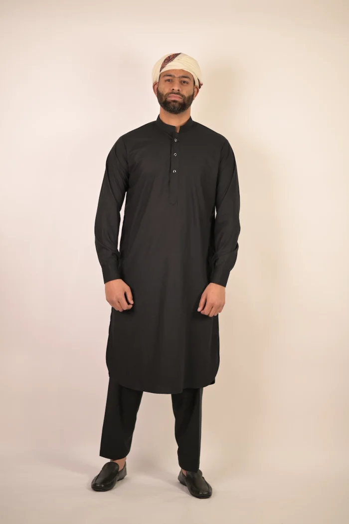 simple black kurta
