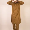 brown kurta for men