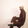 chocolate brown kurta  for men