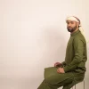 olive green kurta for groom