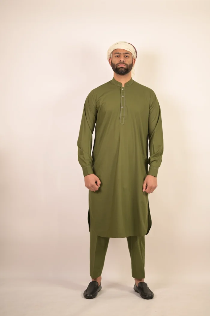 olive green kurta for boys