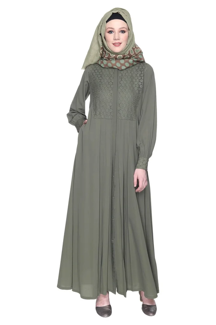 olive green premium abaya