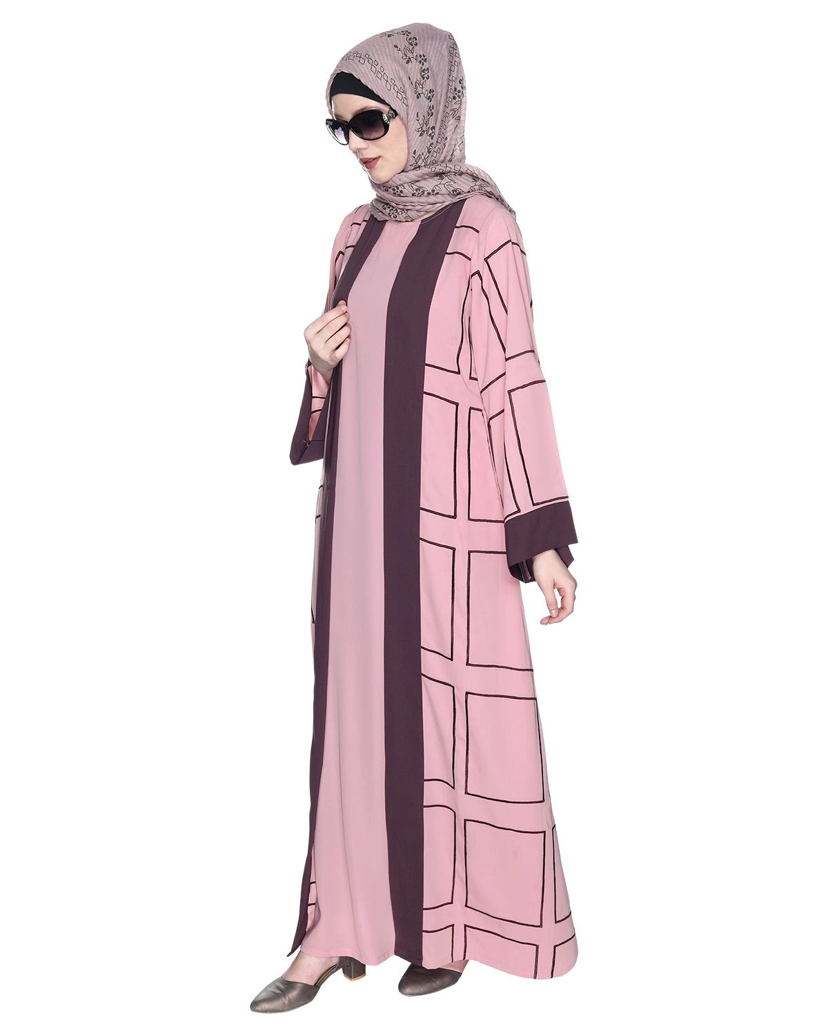 pink abaya for females