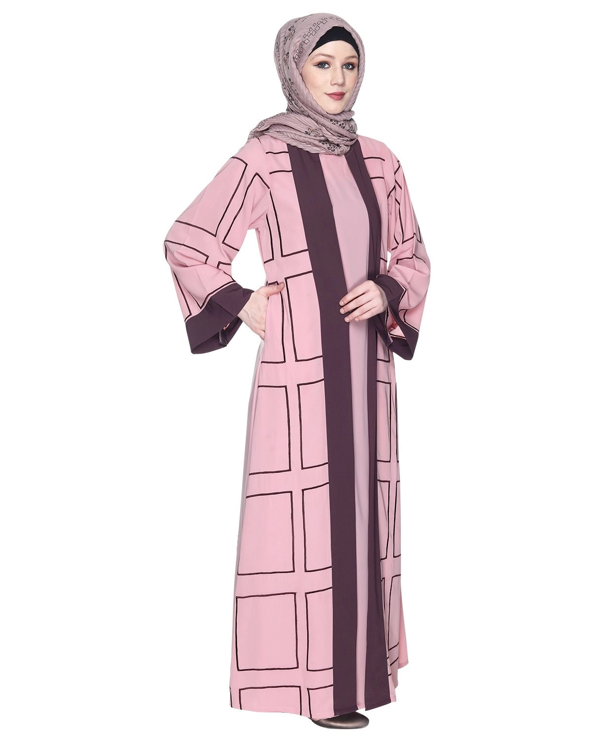 pink modest fashion abaya by baraqah