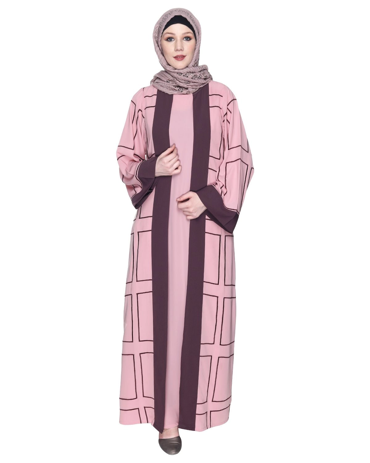 pink modest fashion abaya