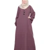 purple modest wear abaya