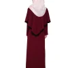 red crepe abaya by baraqah