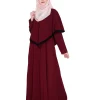 red crepe abaya for girls