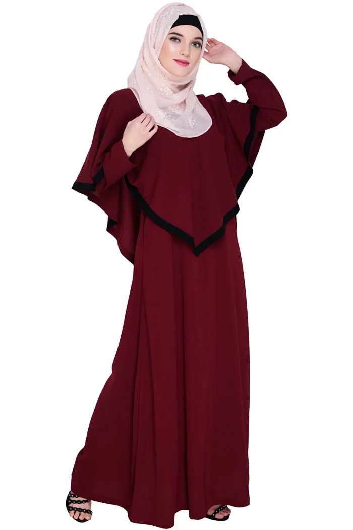 red crepe abaya