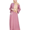 pink abaya for females