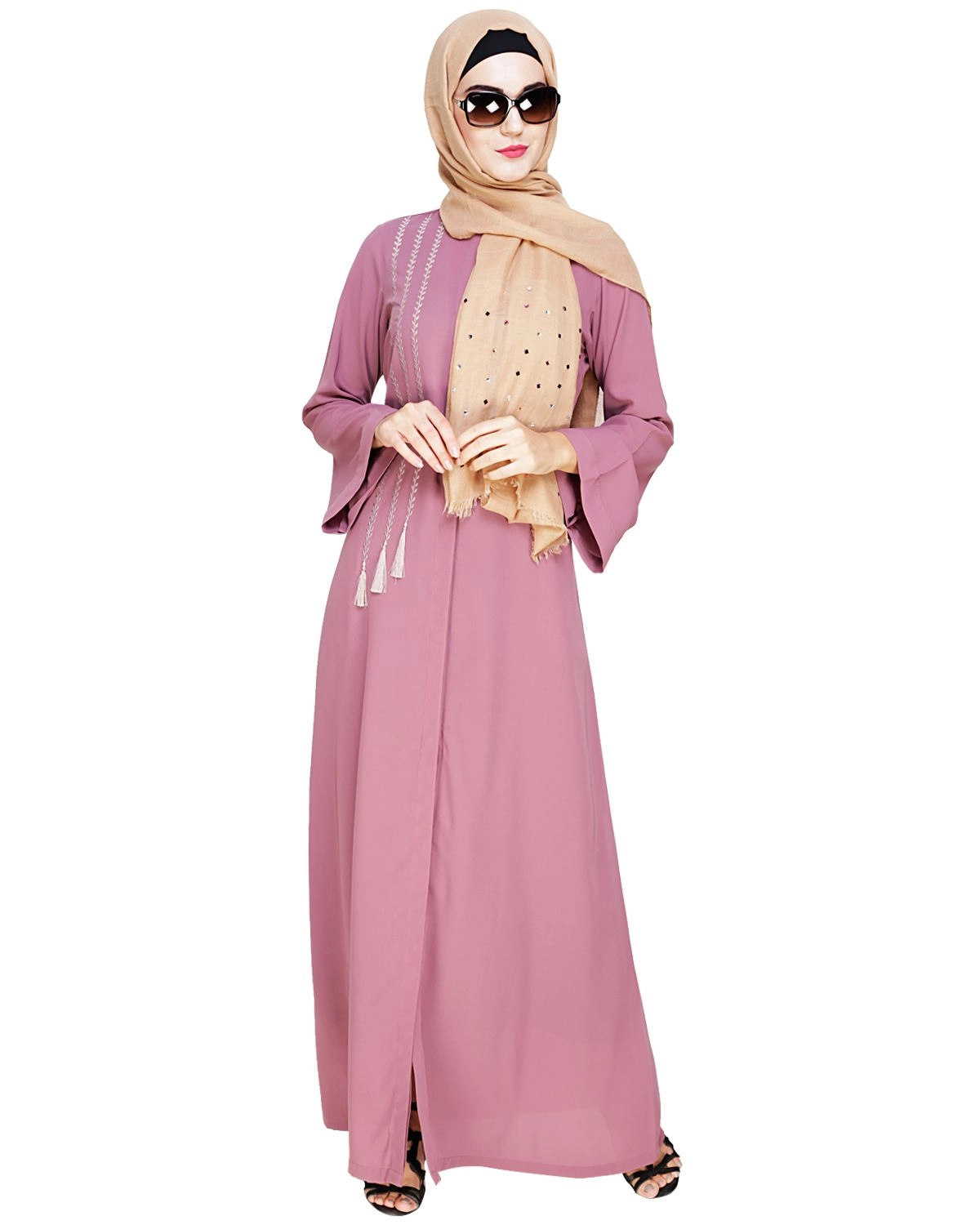 pink abaya for females