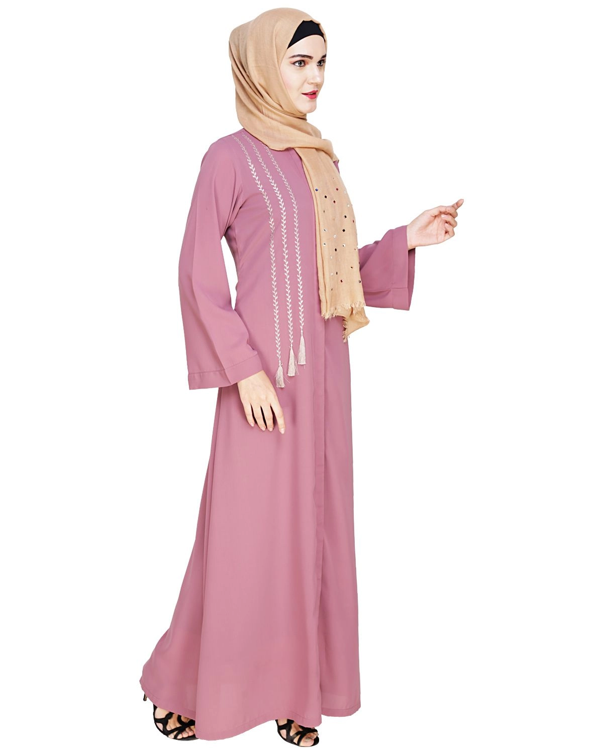 pink abaya for women