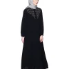 black simple abaya for girls