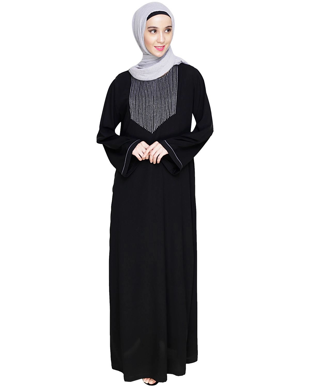 black metalic abaya