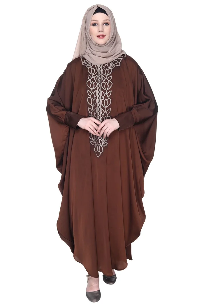 red kaftan with embroidery