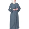 grey modest fashion dress