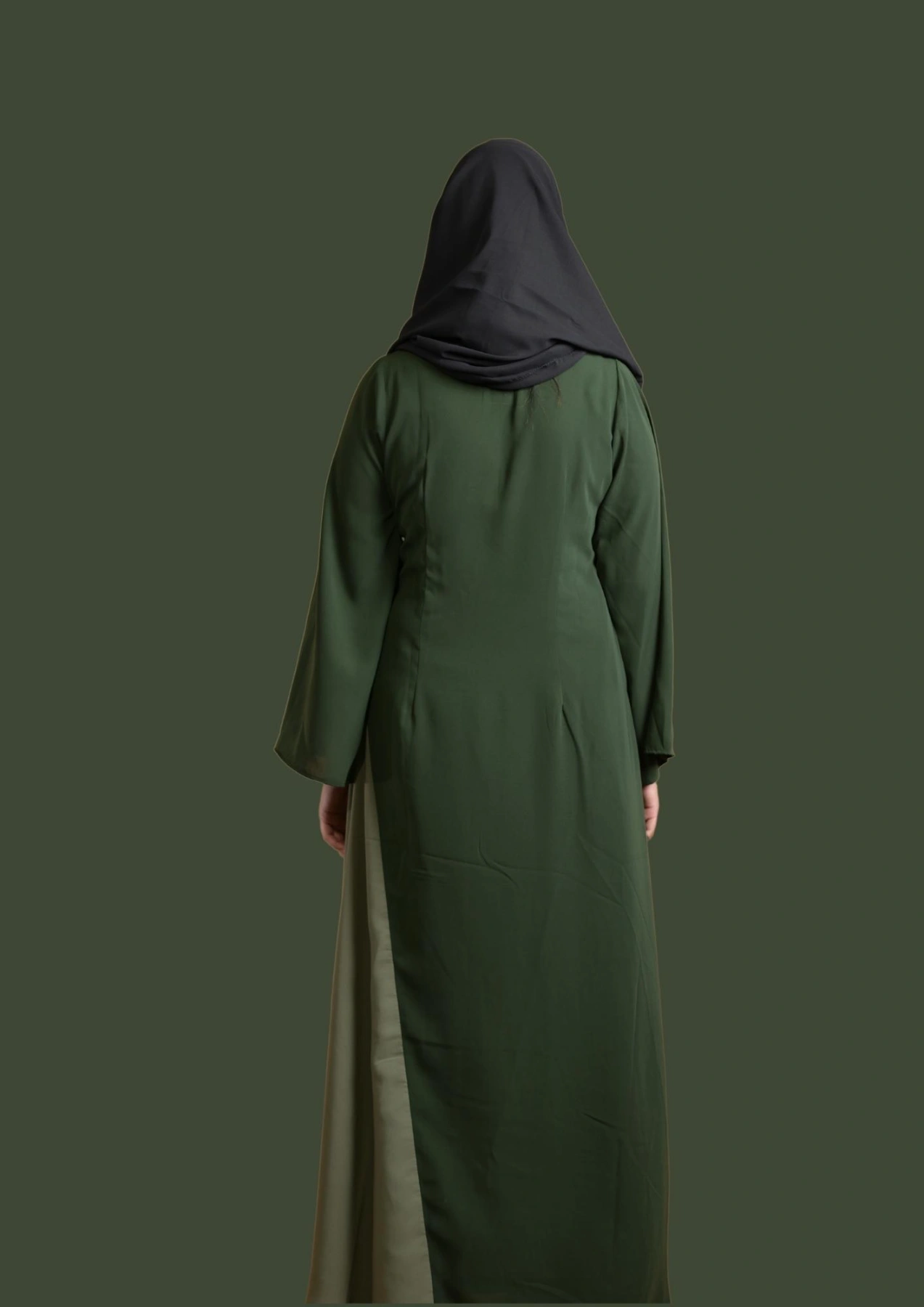 green casual abaya for girls