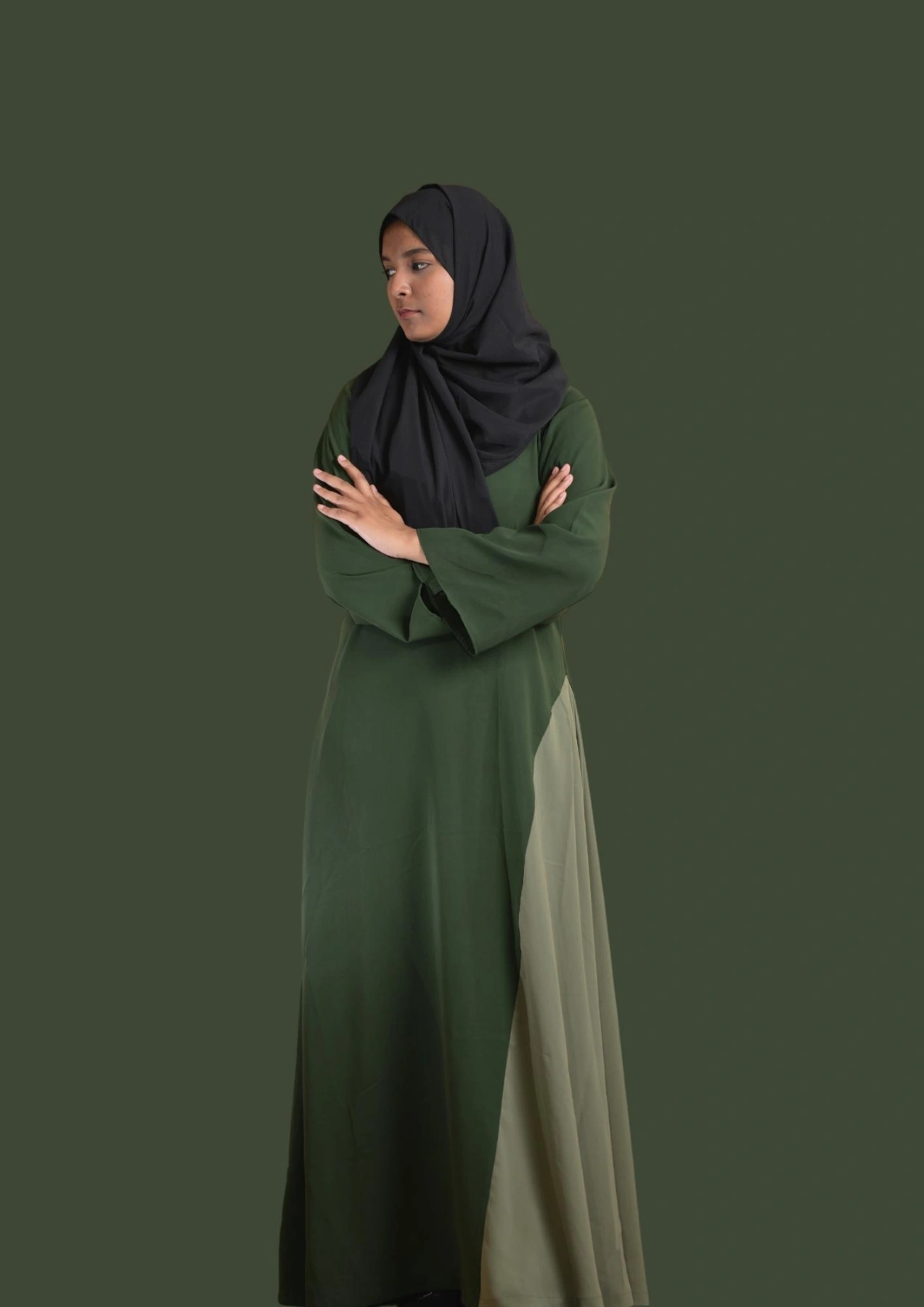 green abaya for women