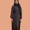 brown abaya with belt