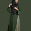 green casual abaya