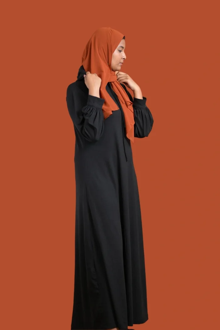 black sportswear abaya
