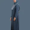 blue casual abaya