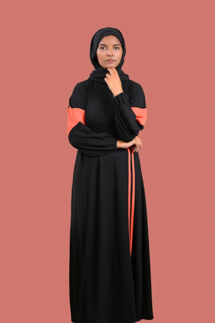 red sports abaya