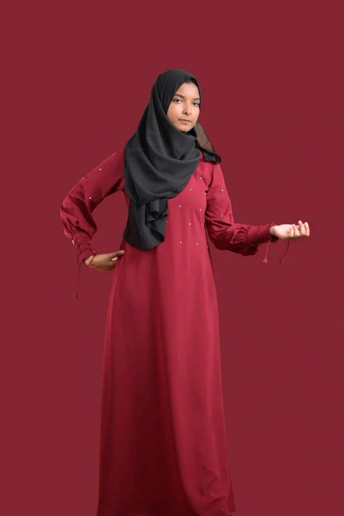 maroon casual abaya