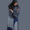 blue casual abaya