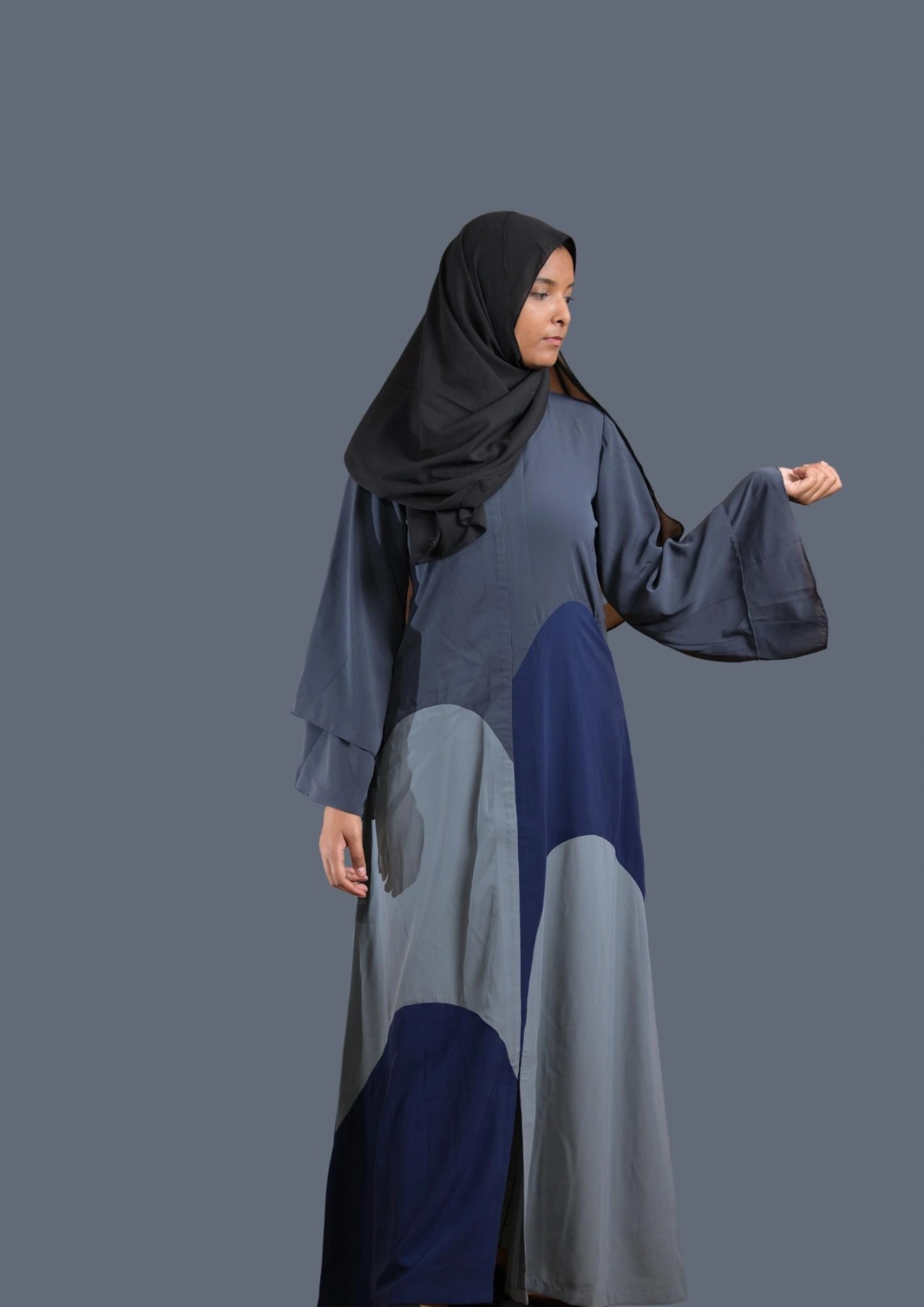 blue abaya