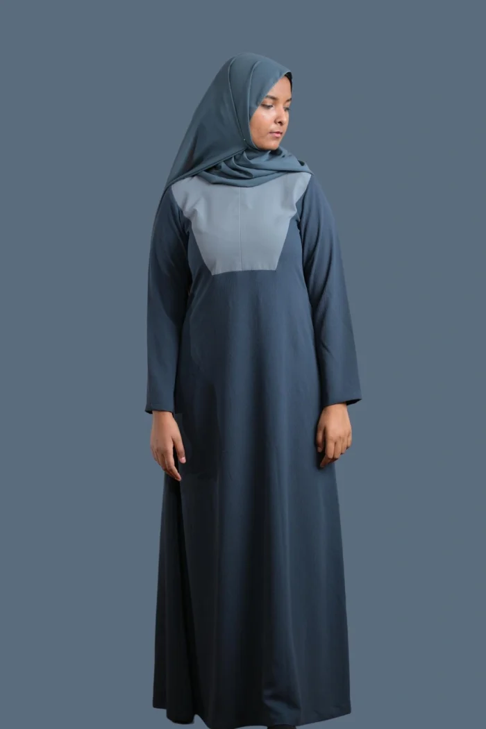 blue casual abaya