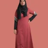 red sportswear abaya