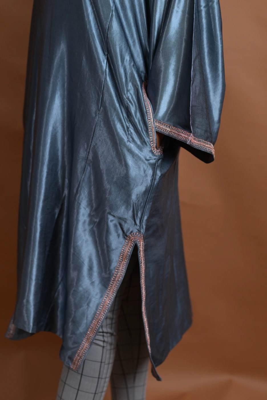 grey silk kashmiri pheran