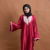 maroon silk phiran