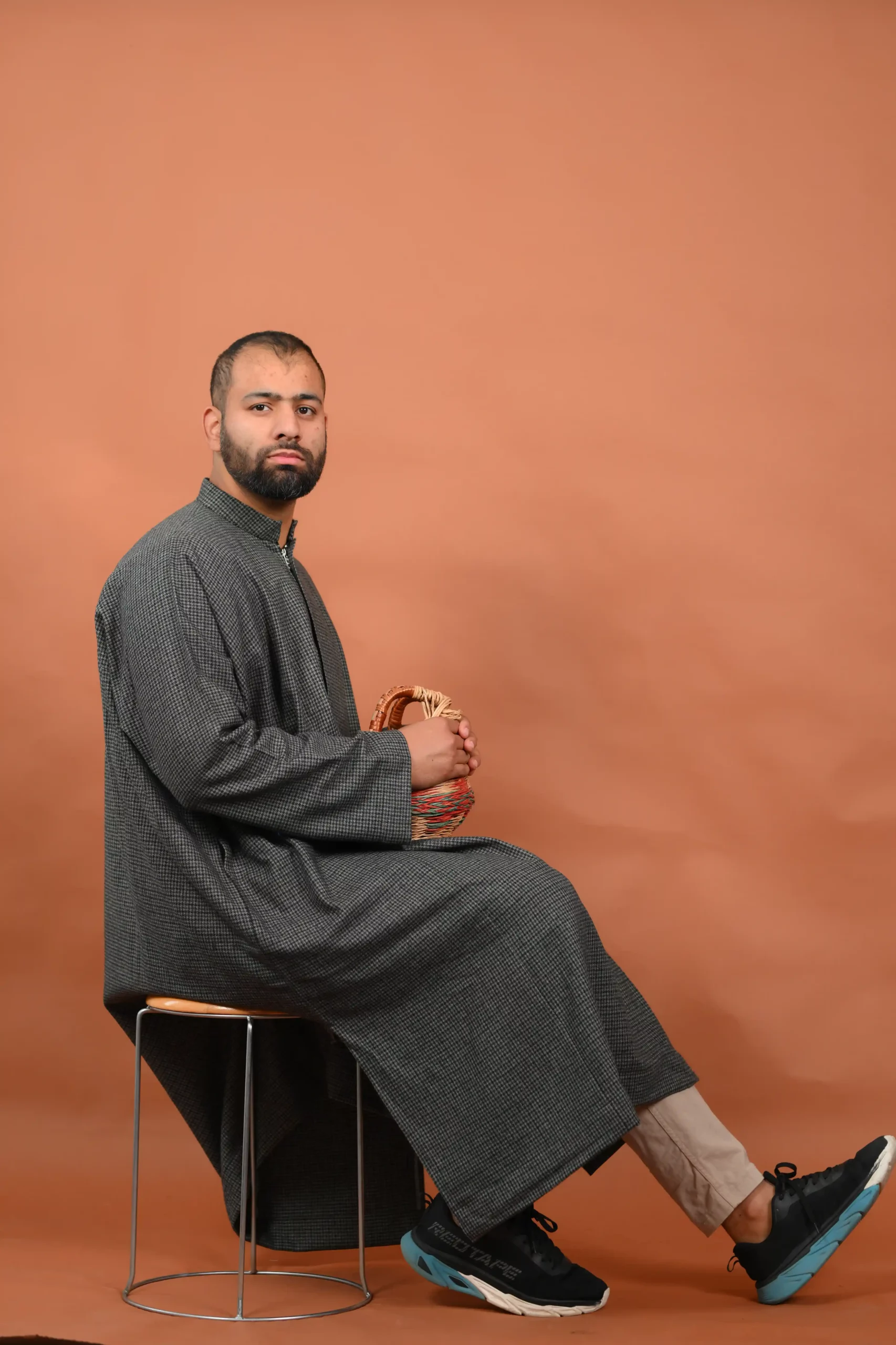 Classic Men's Pheran in Kashmiri woolen tweed