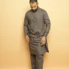 grey kameez shalwar by baraqah fashion for guys