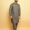 grey kameez shalwar by baraqah fashion for boys