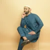 blue kameez shalwar by baraqah for men