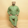 gents green kurta pajama by barakah fashion
