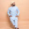 blue kurta for men
