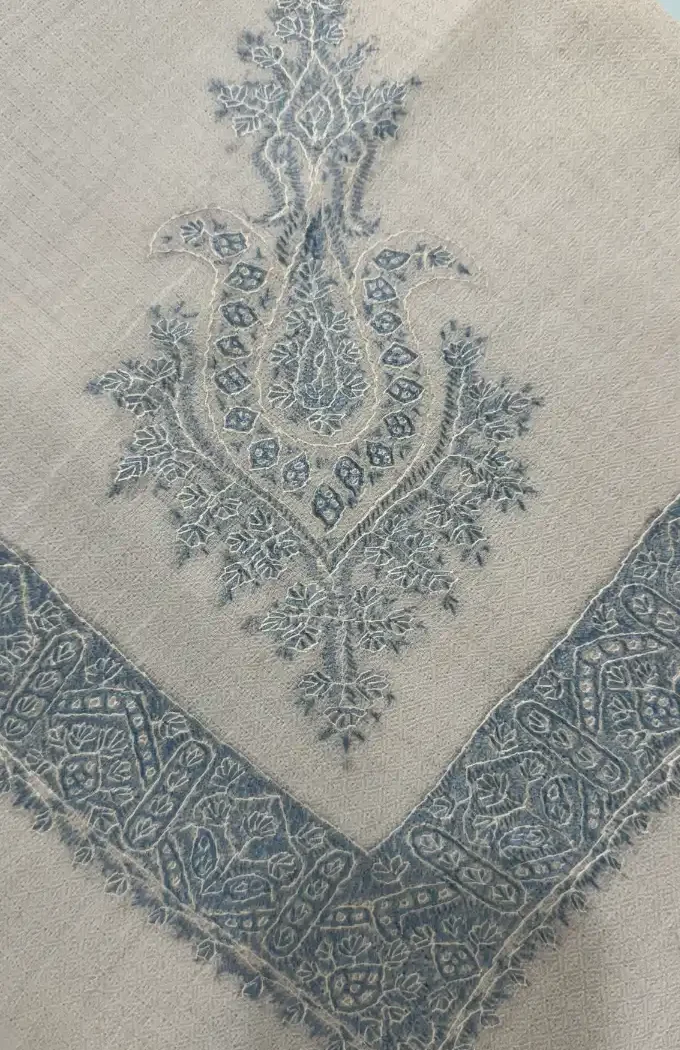 Unique pashmina rumal influenced by Syrian Keffiyeh (كوفية) and Shemagh (شماغ) styles