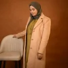 beige elegant & simple overcoat for adults