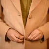 beige elegant & simple overcoat for girls