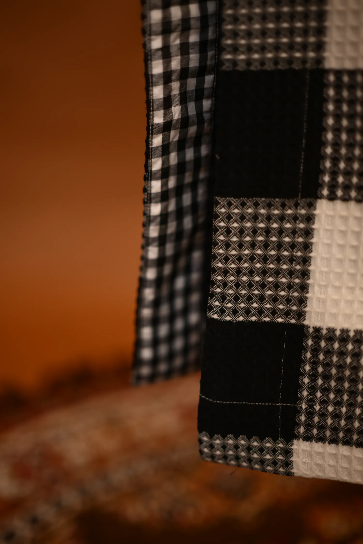 black check kashmiri firan for females