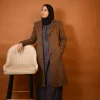 brown fleece over coat for ladies
