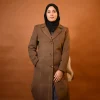 brown fleece over coat for females 